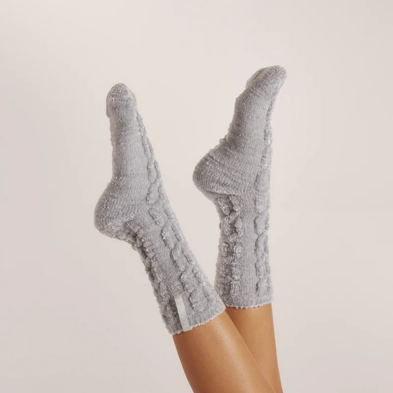 Chenille Gestrickte Socken - Eisblau