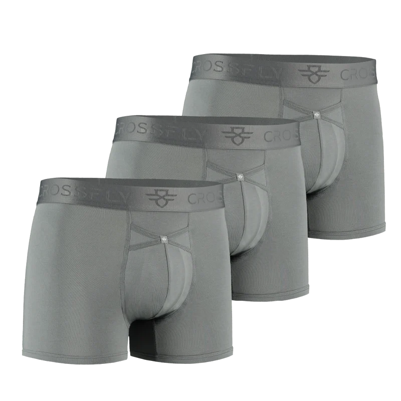3-pack: IKON Men's 3" Trunks - Charcoal