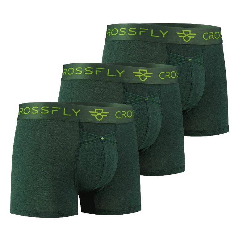 3-pack: IKON Men's 3" Trunks - Green Marle