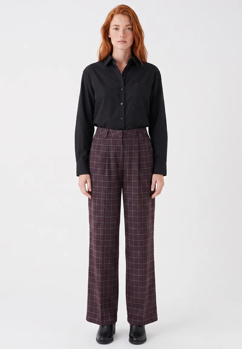 Wide-Leg-Hose aus recyceltem Polyester und ECOVERO™ Viskose
