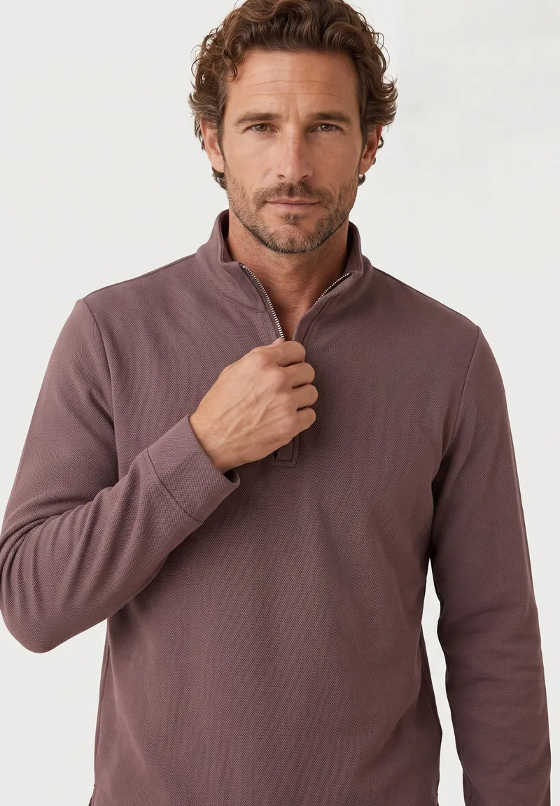 Longsleeve aus Bio-Baumwolle mit Viertelreißverschluss