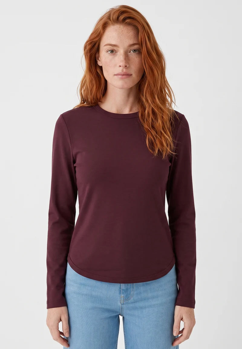 Slim-Fit-Longsleeve aus Bio-Baumwolle