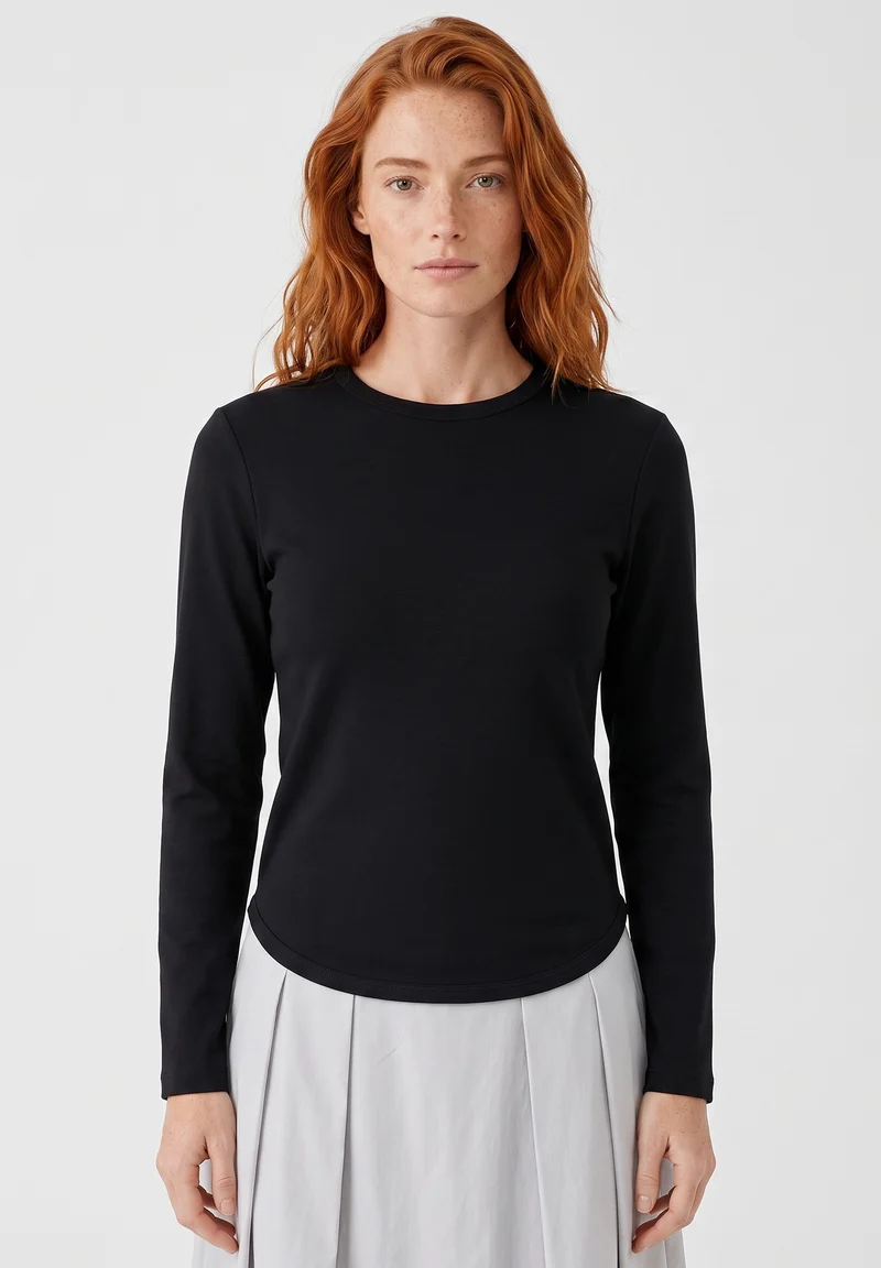 Slim-Fit-Longsleeve aus Bio-Baumwolle
