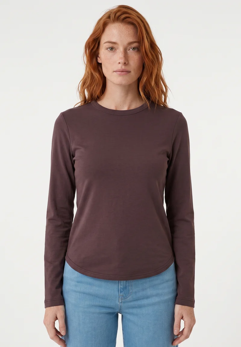 Slim-Fit-Longsleeve aus Bio-Baumwolle