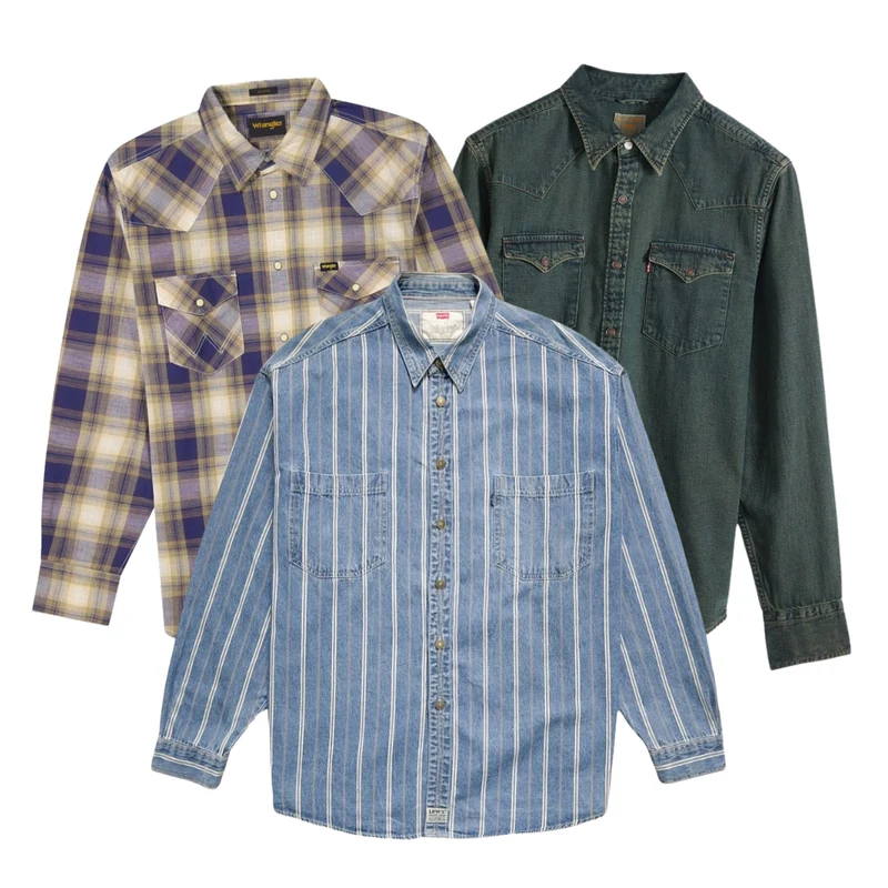 AUTUMN DROP 25x Pièces Chemise Epaisse Levi's/Wrangler/Lee (48H DISPATCH)