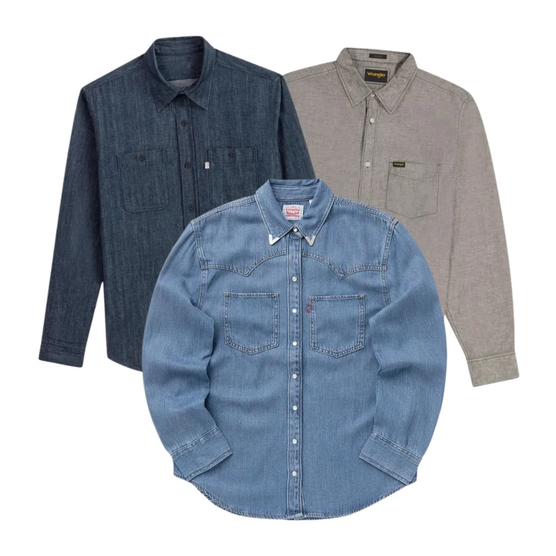 AUTUMN DROP 25x Pièces Chemise Levi's/Wrangler/Lee (48H DISPATCH)