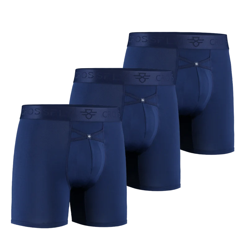 3-pack IKON Men's 6" Boxers (Navy)