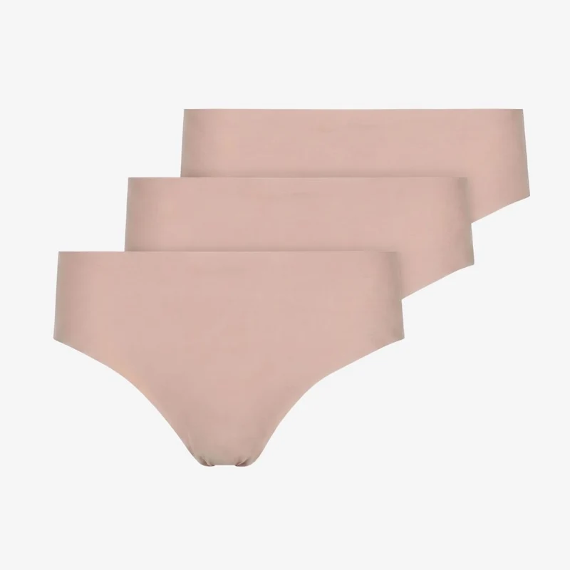 Microfiber High Waist Seamless Tanga | Beige