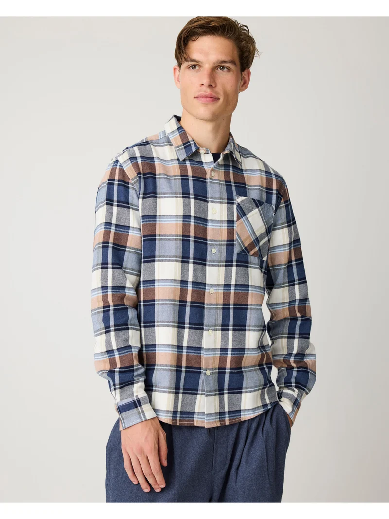 Checked Flannel Shirt navy check