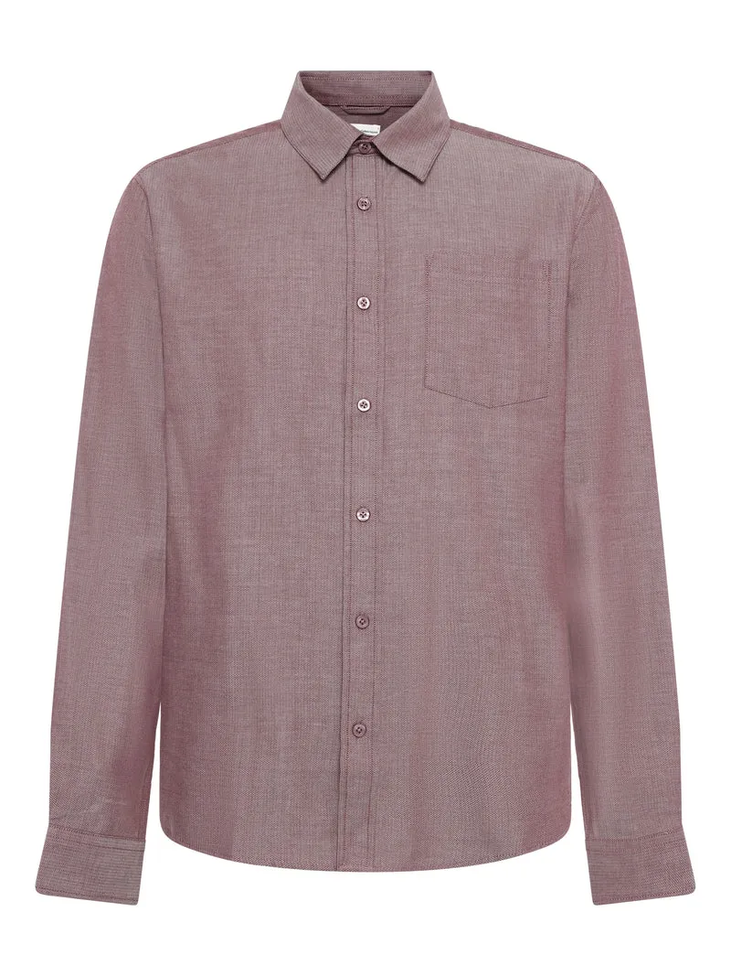 Regular Herringbone Shirt burgundy