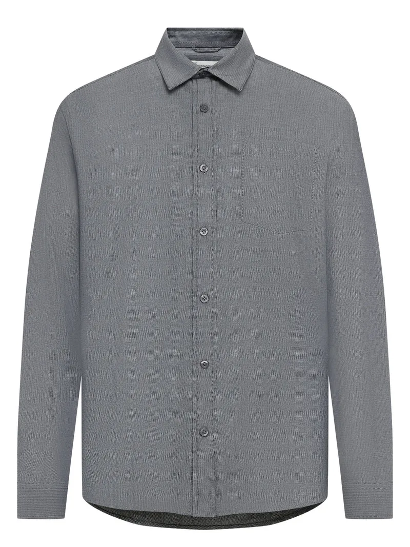 Regular Herringbone Shirt night sky
