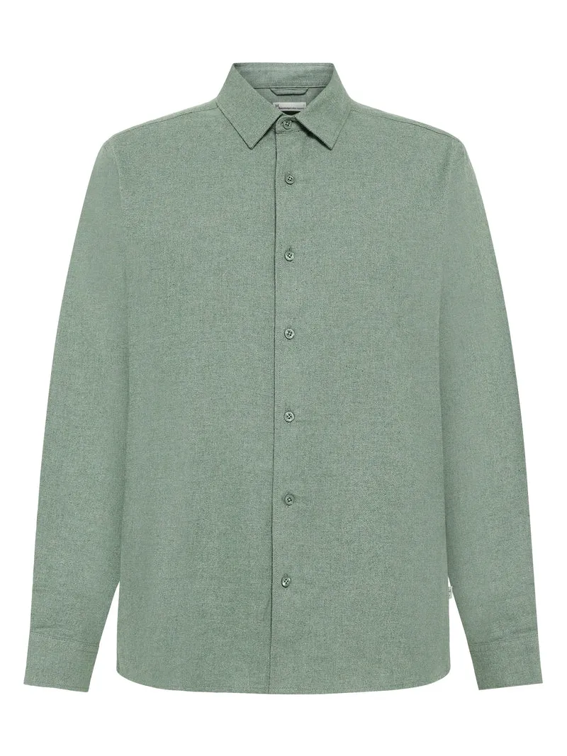 Regular Fit Melangé Flannel Shirt lily pad