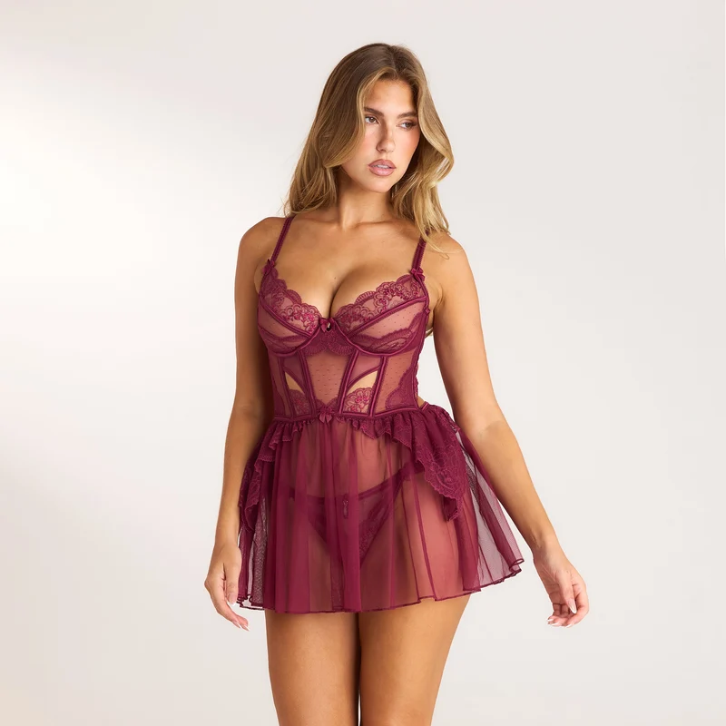 Angelica Intimates Babydoll (Set) - Beere