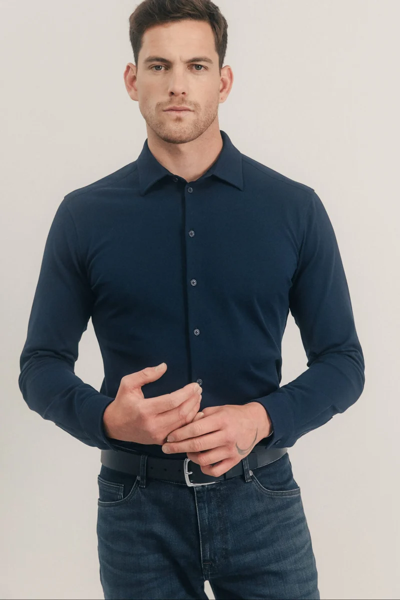 Chemise maille navy confort