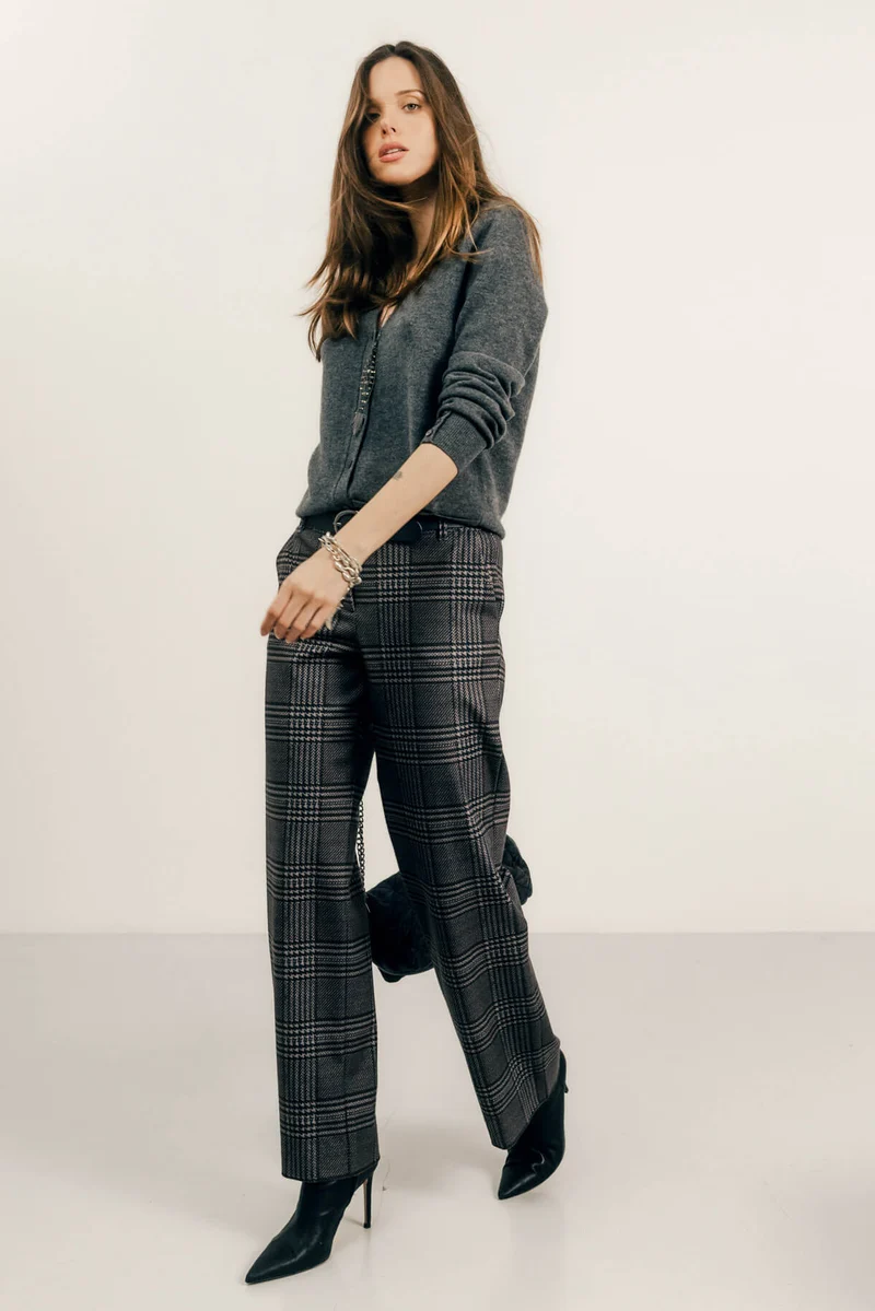 Pantalon prince-de-galles gris