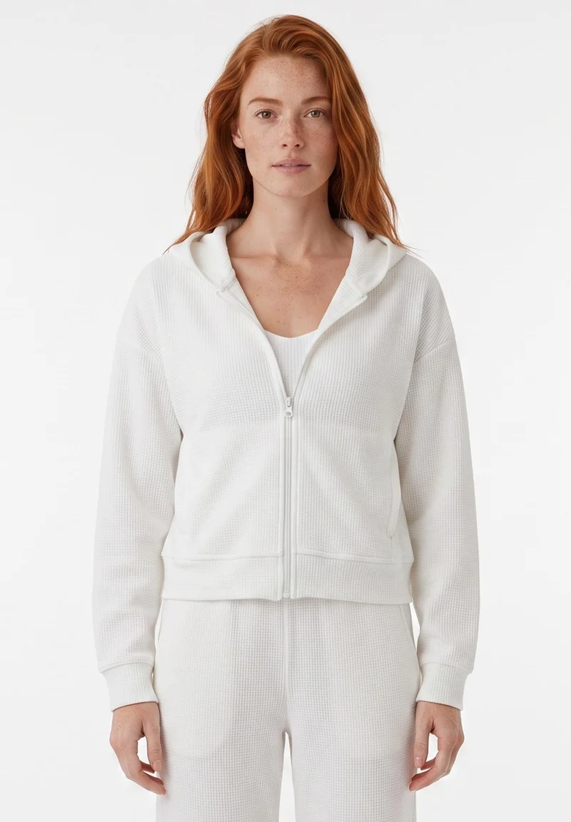 JENNIFER | Waffel-Hoodiejacke aus Bio-Baumwolle & recyceltem Polyester