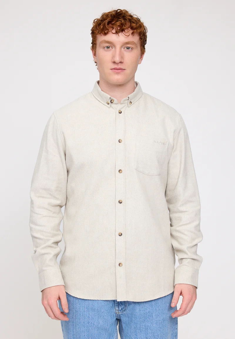 Melange Flannel Shirt sandy olive melange