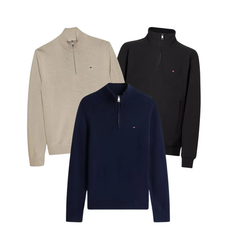 AUTUMN DROP 15x Pièces Tommy Hilfiger Pull 1/4 Zippé