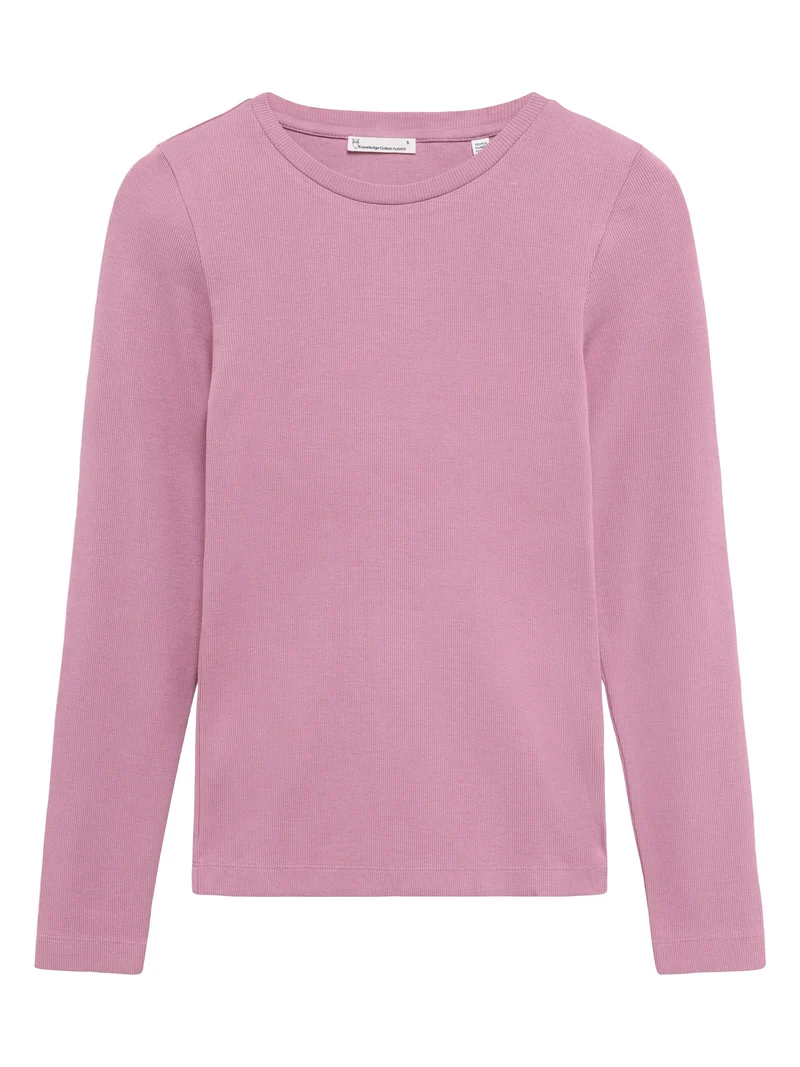 Rib Scoop Neck Long Sleeved orchid haze