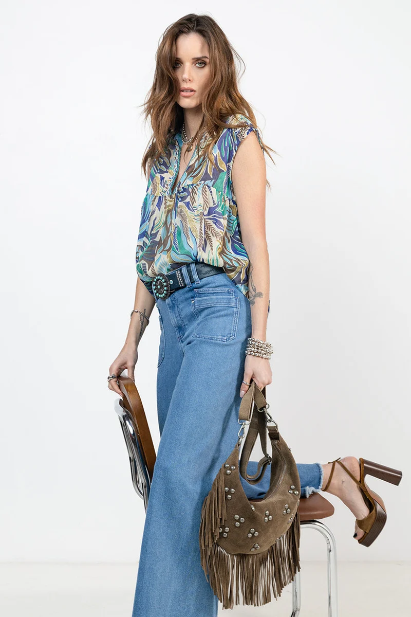 Jean wide leg bleu clair