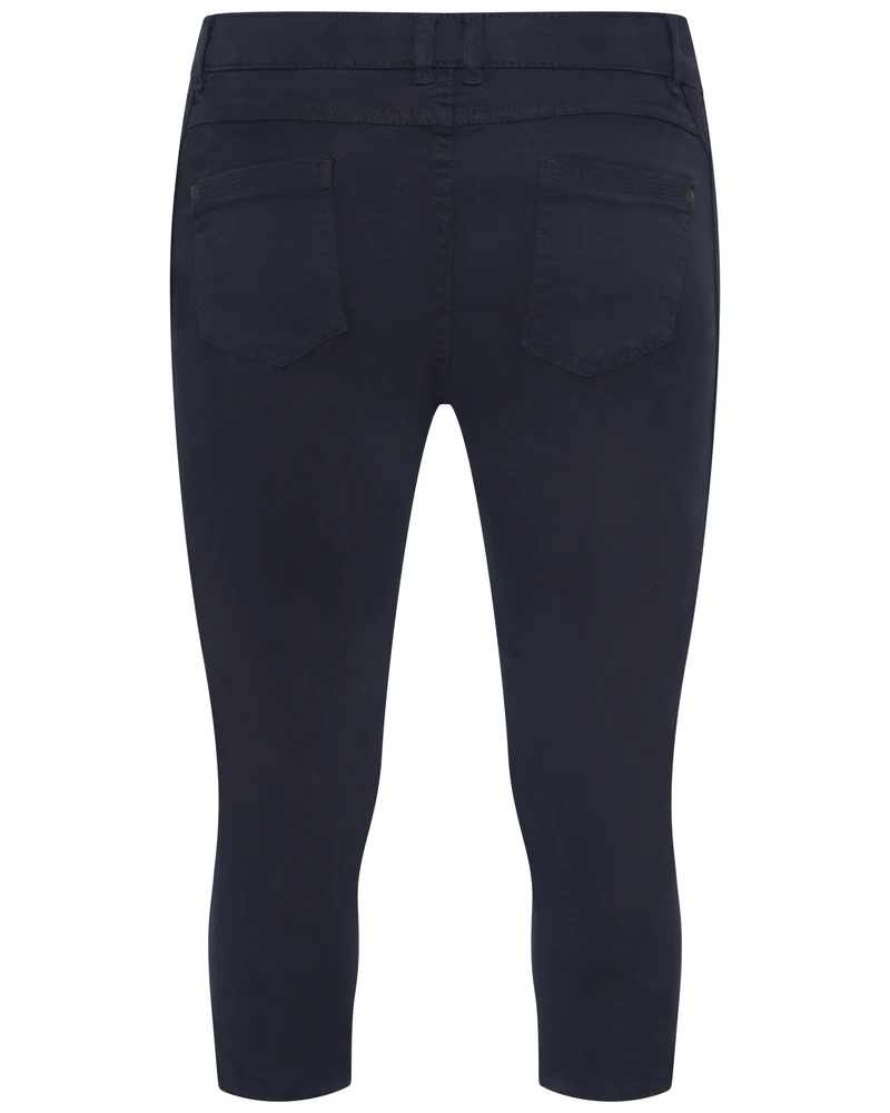 s.Oliver Damen Capri Hose Straight Leg Navy/Weiß Gr. XS S