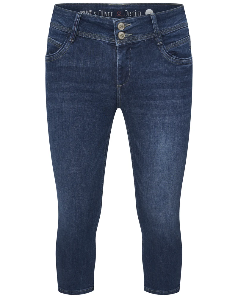 s.Oliver Damen Capri Damen Hose Dunkelblau – Slim Fit, Medium Rise, Stretchkomfort | Modell 04.899.72.5087 Größe 34