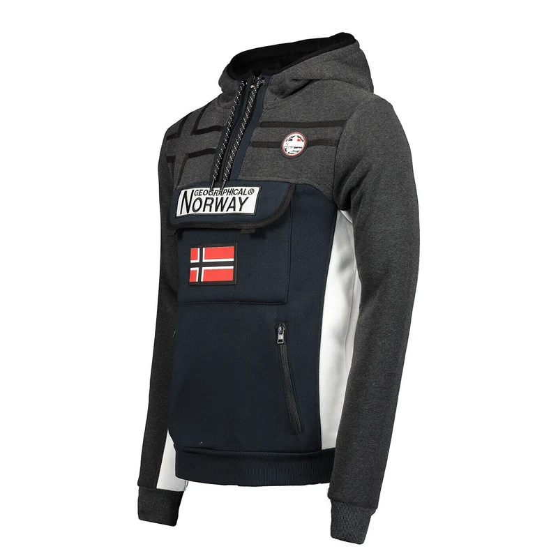 Geographical Norway Herren Hoodie Fitakol – Sweatshirt mit Kapuze & Norwegen-Flagge