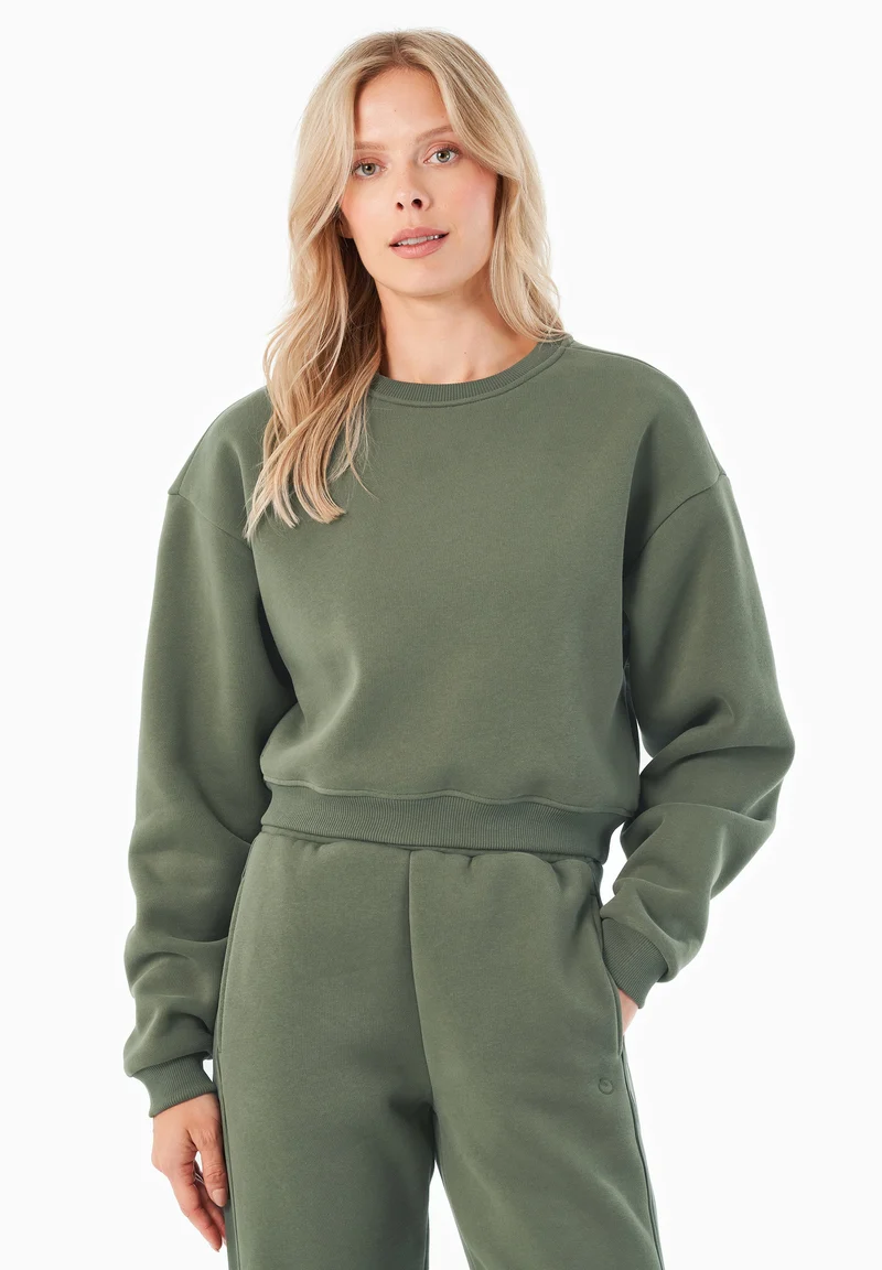 SILLIVIA | Essentials Crop-Sweatshirt aus Bio-Baumwolle und recyceltem Polyester