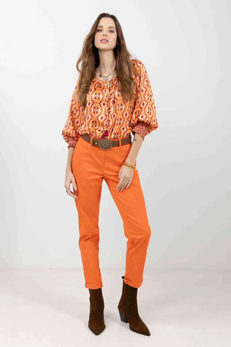 Pantalon chino orange moderne