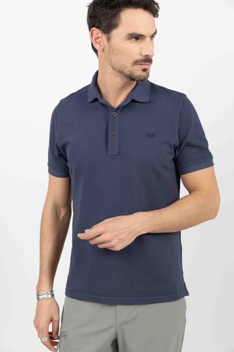 Polo bleu marine chic décontracté
