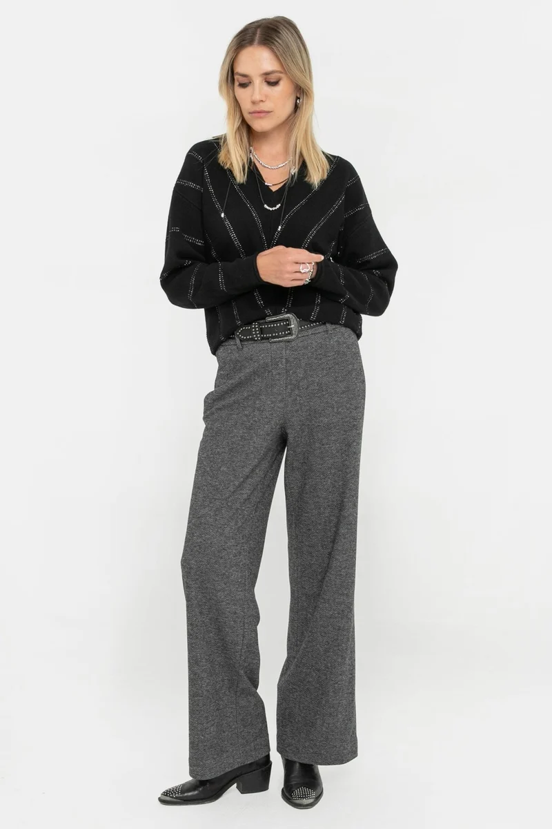 Pantalon en maille noir et blanc