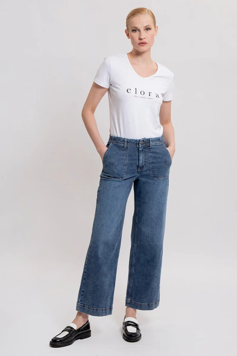 Jean large bleu foncé