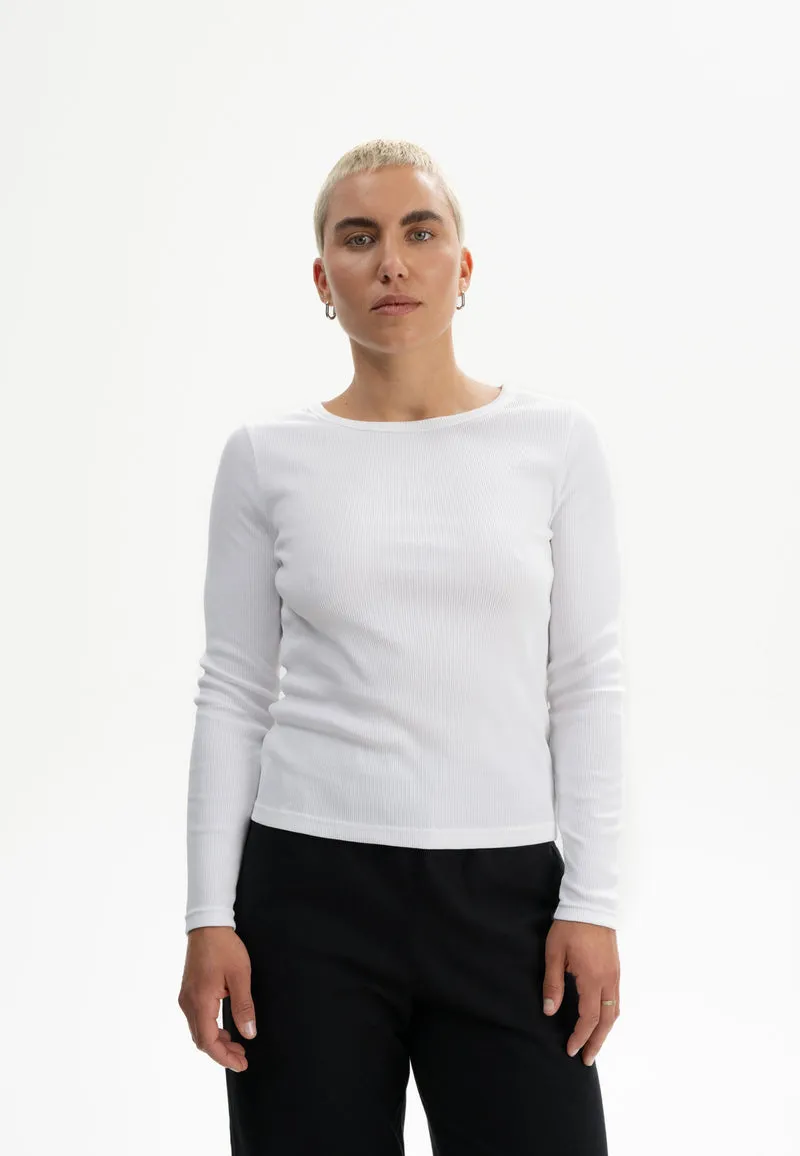 Rib Longsleeve Mehar weiß