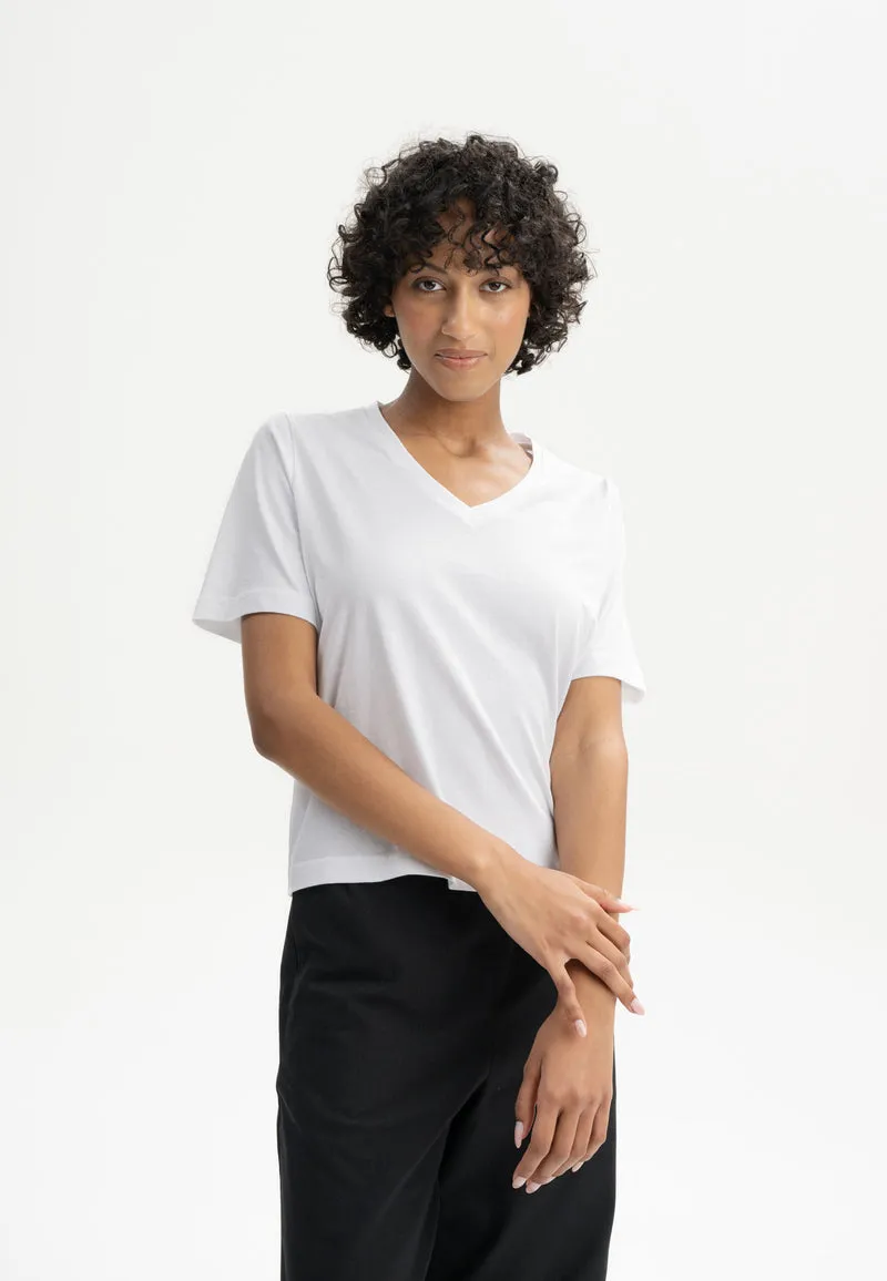 V-Neck T-Shirt Ankita weiß