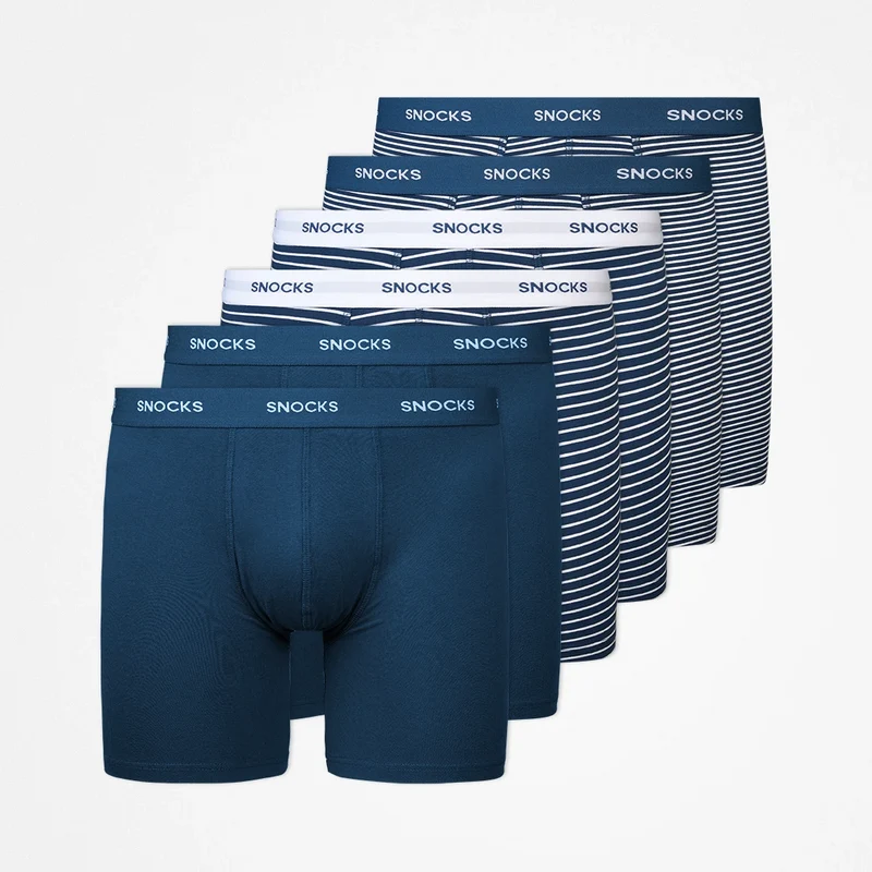 Lange Boxershorts mit Streifen | Blau