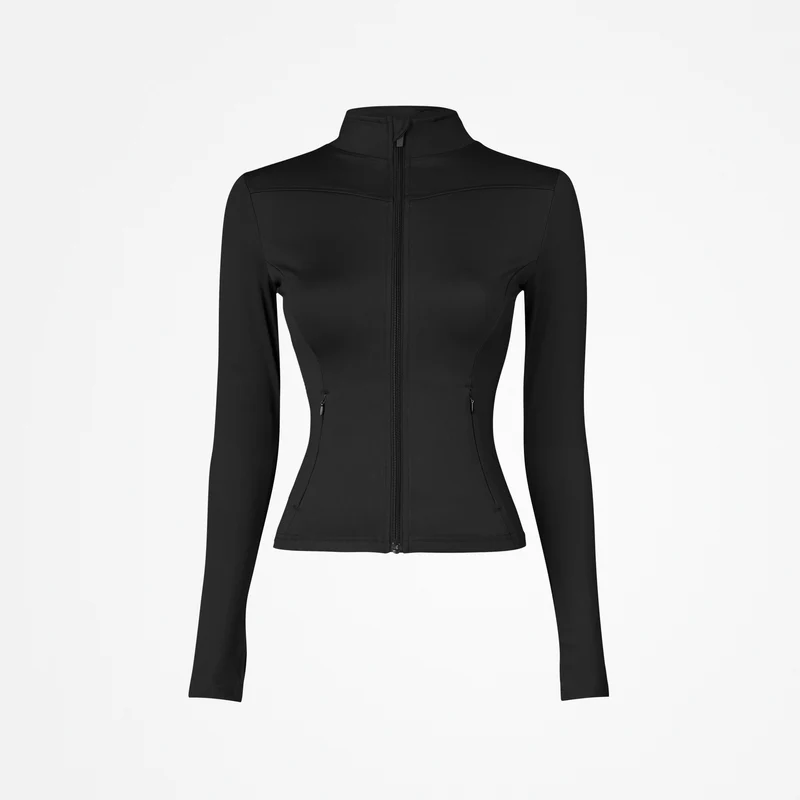 Sportjacke Damen mit Reißverschluss | Schwarz