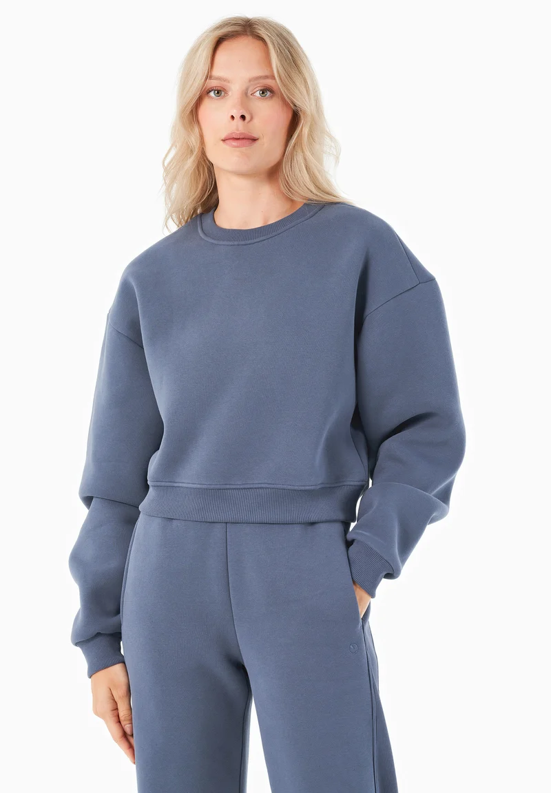 SILLIVIA | Essentials Crop-Sweatshirt aus Bio-Baumwolle und recyceltem Polyester
