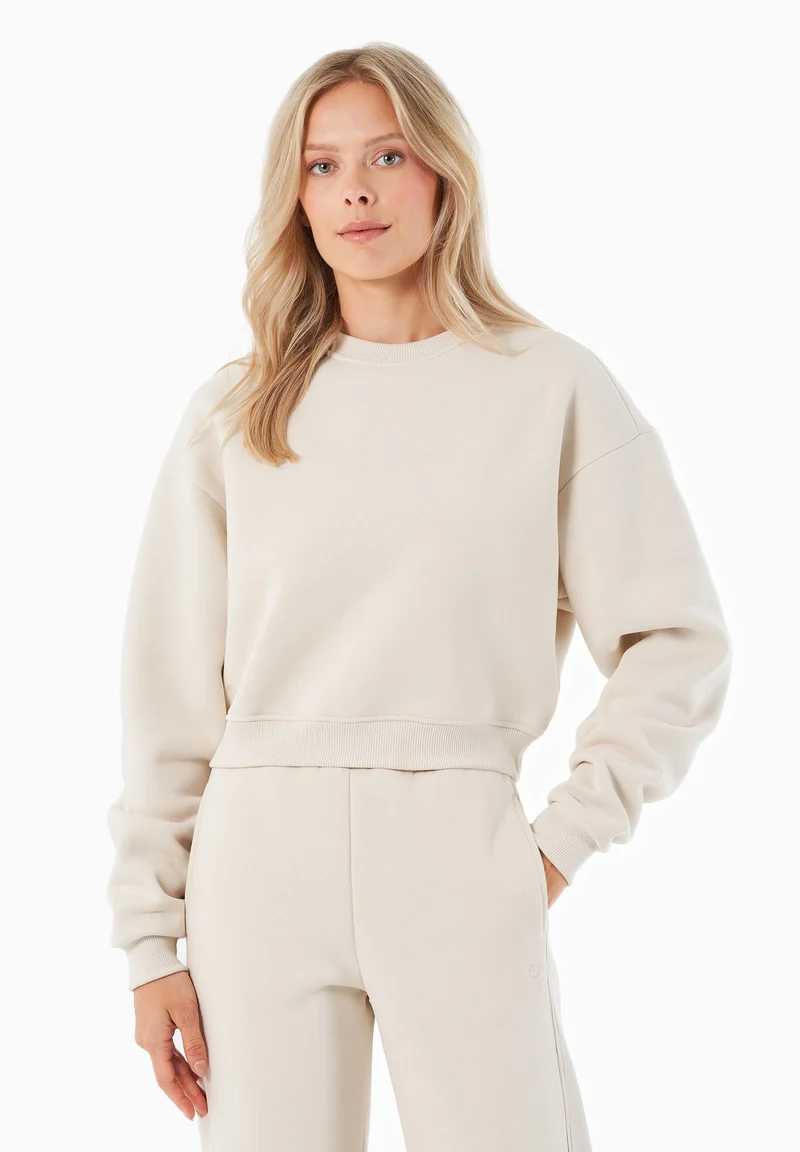 SILLIVIA | Essentials Crop-Sweatshirt aus Bio-Baumwolle und recyceltem Polyester