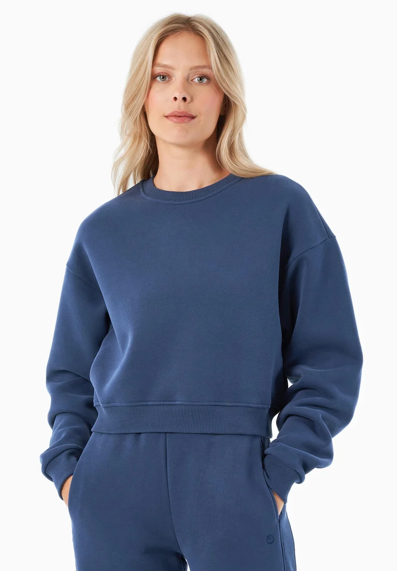 SILLIVIA | Essentials Crop-Sweatshirt aus Bio-Baumwolle und recyceltem Polyester