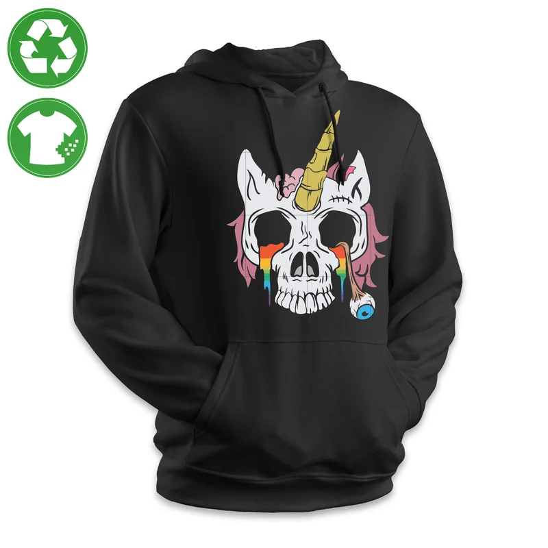 Halloween Einhorn Totenkopf Hoodie