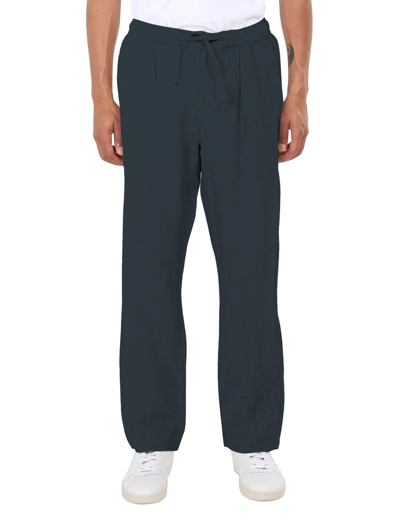 Loose Linen Pants yarndyed - total eclipse