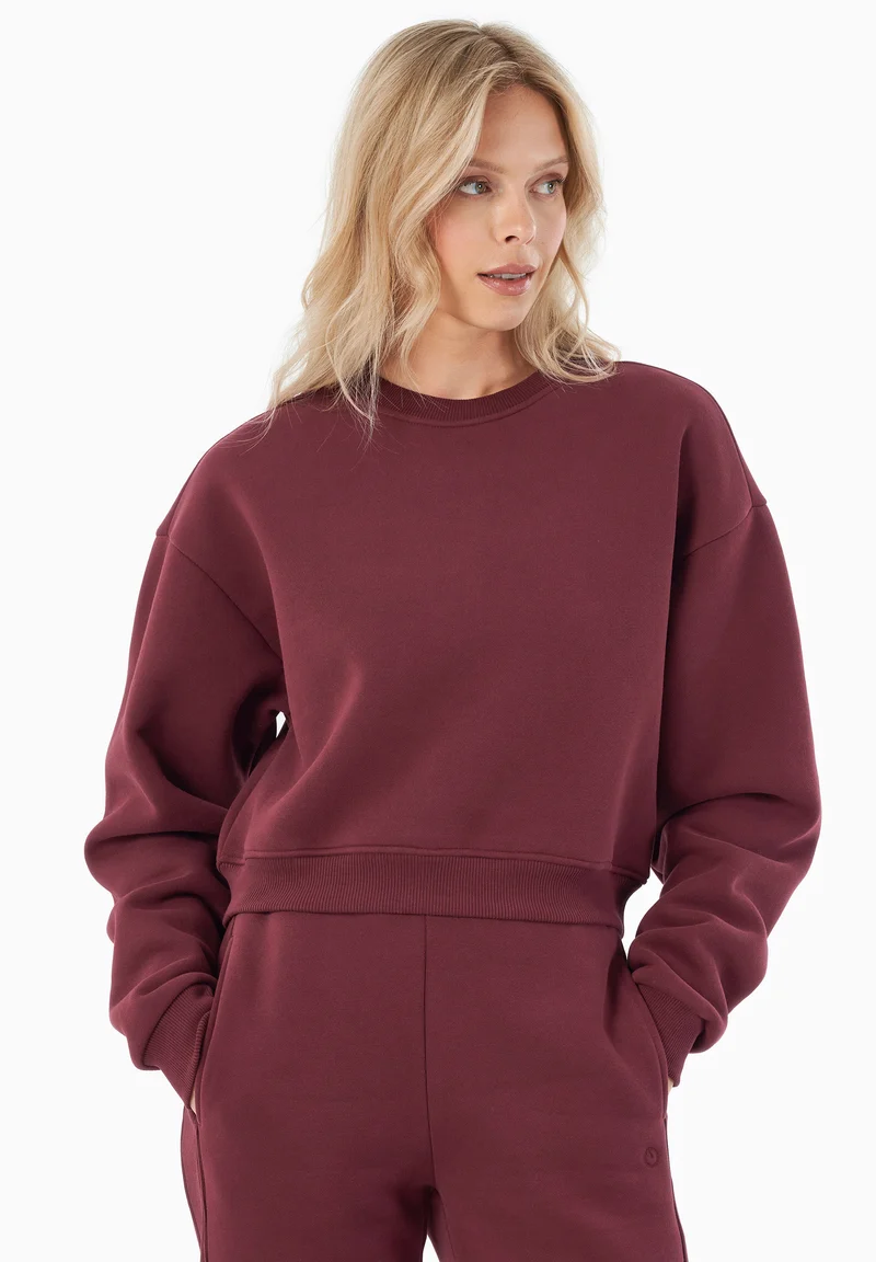SILLIVIA | Essentials Crop-Sweatshirt aus Bio-Baumwolle und recyceltem Polyester
