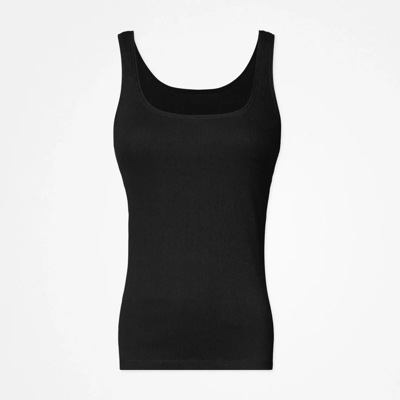 Ripp Tank Top Damen | Schwarz