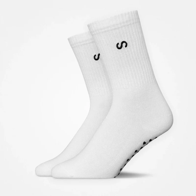 Pilates Socken | Weiß (Logo)
