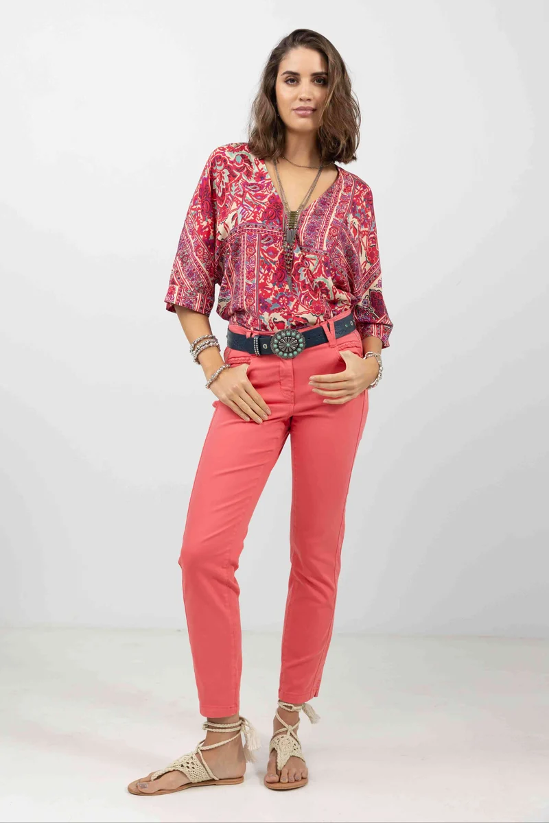 Pantalon rose slim tendance
