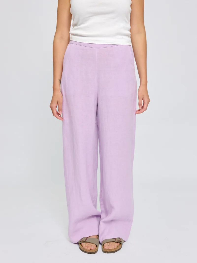 Wide Leg Linen Pants bright lavender