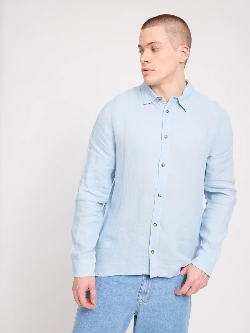 Classic Linen Shirt pastel blue