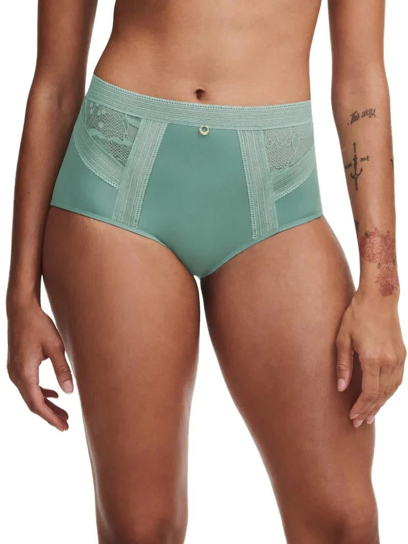 Chantelle - True Lace High-Waist Full Brief Trellis Green