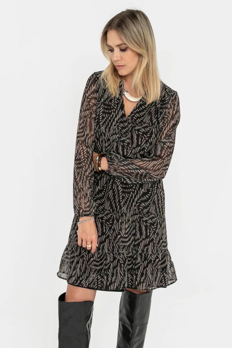 Robe courte imprimé choco et noir