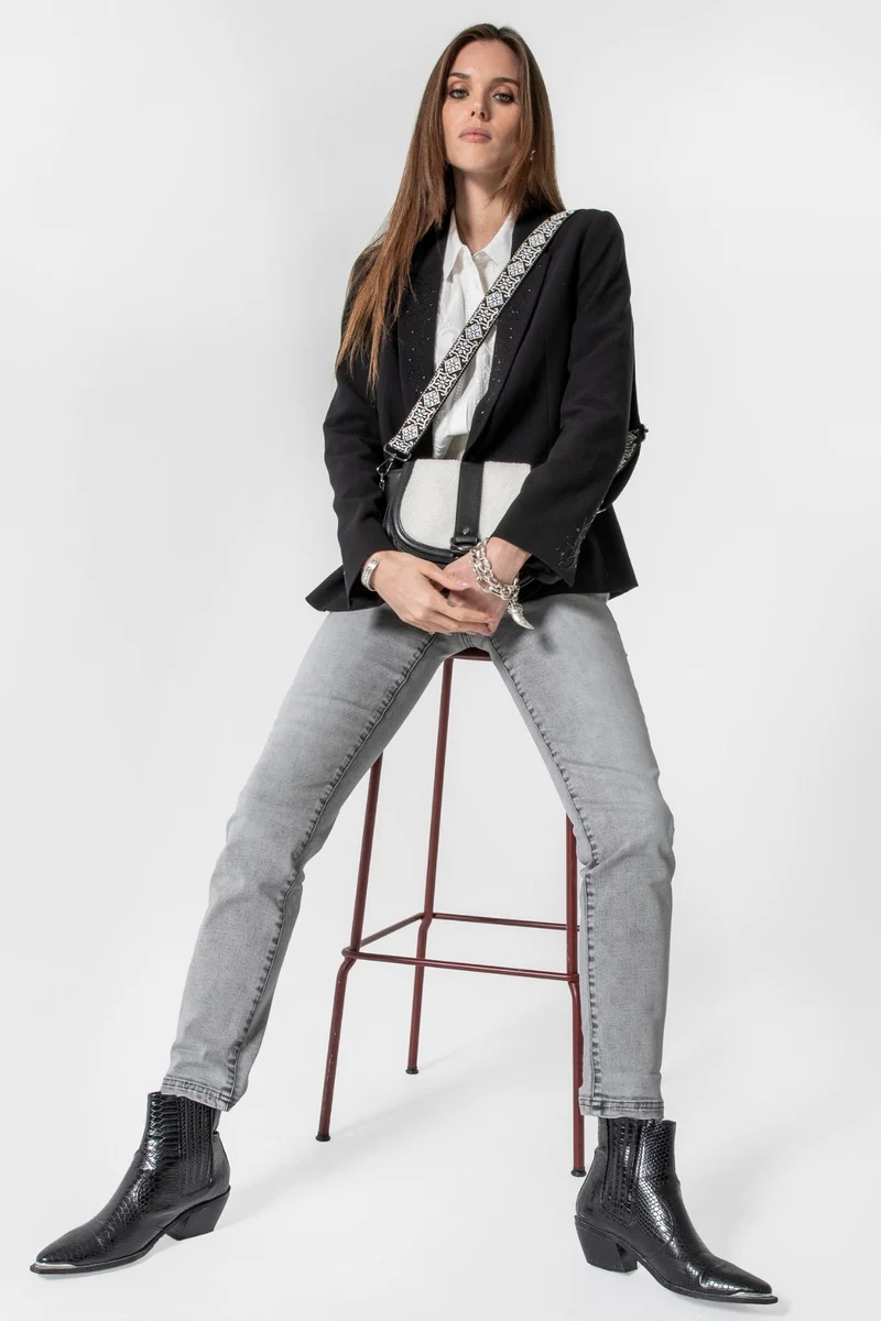 Jean droit gris clair